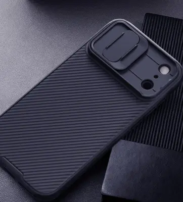 Odprta emb - Ovitek za telefon iPhone 17 Pro,ohišje za telefon Nillkin CamShield Pro Primer,Zaščitni primer za drsni objektiv,črna