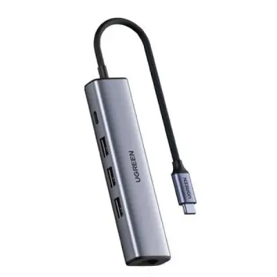 Odprta emb - UGREEN USB-C hub, USB3.0 3x+RJ45+USB-C