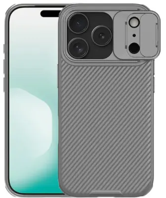 Odprta emb - ﻿ Ovitek za telefon iPhone 17 Pro Max,ohišje za telefon Nillkin CamShield Pro Primer,Zaščitni primer za drsni objektiv,gray