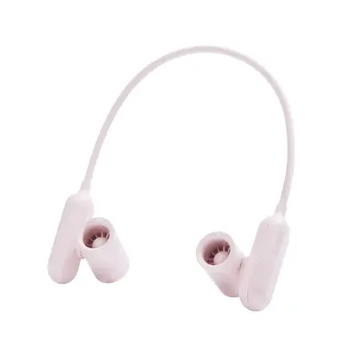 Prenosen vratni ventilator z 2000mAh, 3-stopnje in nastavljiv izhod Pink