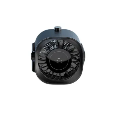 Mini jekleni ventilator za namizje in steno, 5000mAh, digitalni zaslon Black
