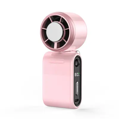 Zložljivi 3-v-1 ročni ventilator z ledenim hlajenjem in 3000mAh Pink