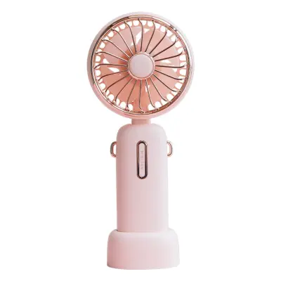 Zložljiv polnilni ročni ventilator 4800mAh, 3-hitrostni, z vrvico Pink