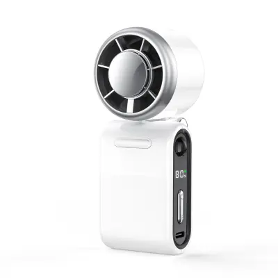 Zložljivi 3-v-1 ročni ventilator z ledenim hlajenjem in 3000mAh White