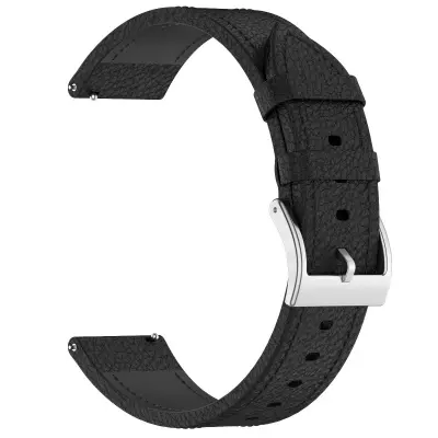 Usnjen teksturiran pašček, združljiv z Amazfit Bip Max in Garmin, 20mm Black