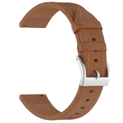 Usnjen teksturiran pašček, združljiv z Amazfit Bip Max in Garmin, 20mm Brown