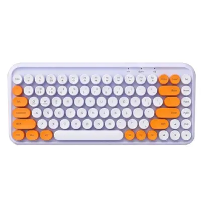 84-tipkovna kompaktna brezžična tipkovnica, Bluetooth in 2.4G Purple
