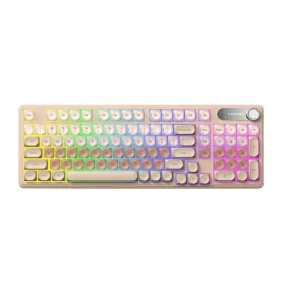 98-tipkovna tri-način tipkovnica z RGB PBT Gasket in vrtljivim gumbom