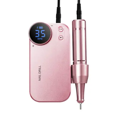 Prenosni brezžični sveder za nohte z LED, 4500mah, ABS Pink