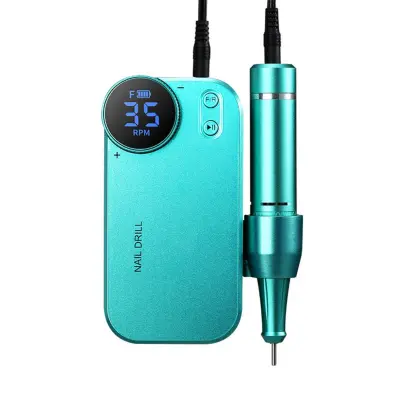 Prenosni brezžični sveder za nohte z LED, 4500mah, ABS Green