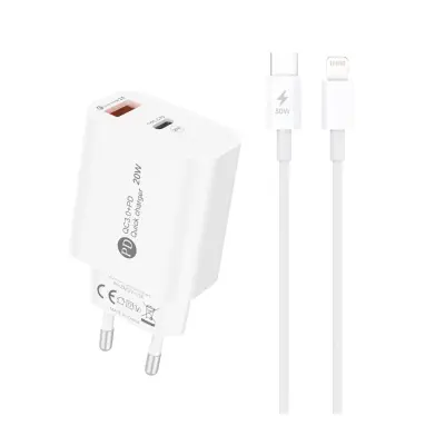 VELEPRODAJA USB-A POLNILNIK Z LIGHTNING KABLOM 1M ZA IPHONE 11 12 13 14 20W