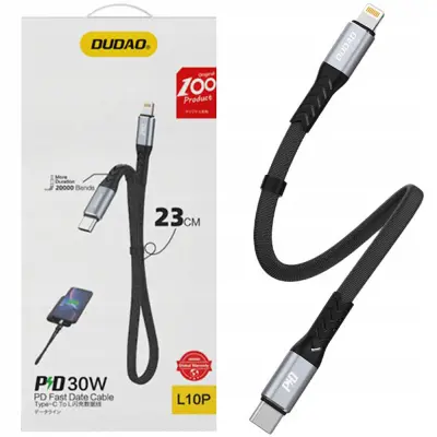 DUDAO KABEL ZA LIGHTNING USB-C PD 20W ZA IPHONE IPAD 0.23M FAST