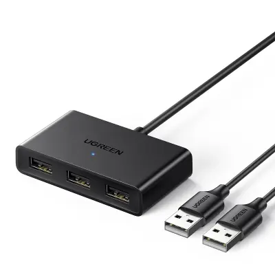 UGREEN STIKALNA OMARA USB 2 VHODA 3 IZHODI NA RAČUNALNIK ADAPTER