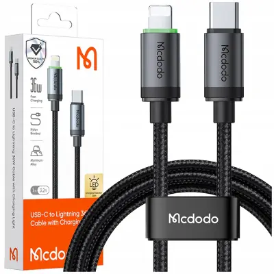 POLNILNI KABEL MCDODO USB-C LIGHTNING FAST CHARGING ZA IPHONE 1M LED