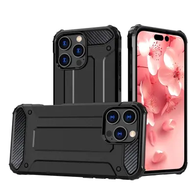 HURTEL HYBRID ARMOR OVITEK ZA IPHONE 16 PRO MAX POPOLNA ZAŠČITA KAMERE