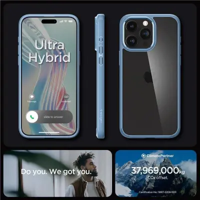 OVITEK SPIGEN CRYSTAL HYBRID ZA IPHONE 15 PRO MAX Z ZAŠČITO