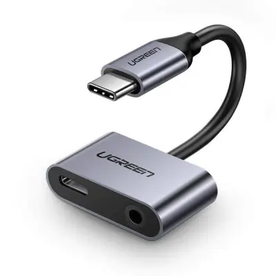 Poškodovan - Ugreen USB-C na 3.5mm + USB-C Hub Adapter
