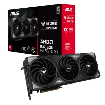 Obnovljeno - kot novo - ASUS TUF Gaming Radeon RX 9070 XT GDDR6 OC (TUF-RX9070XT-O16G-GAMING) gaming grafična kartica
