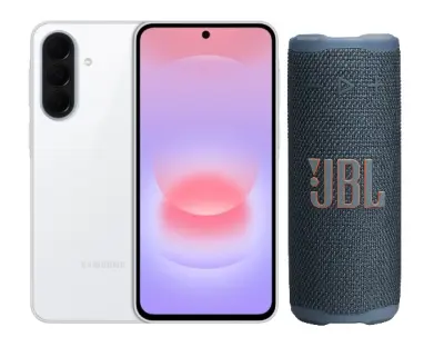 Pametni telefon SAMSUNG GALAXY A37 A376 128 GB, bel + zvočnik JBL GRIP BL