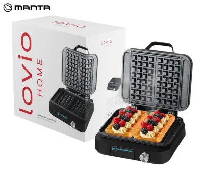 Aparat za vaflje MANTA LOVIO LVWF002BK PerfectCrisp, 1500W, črn (Premium Black)