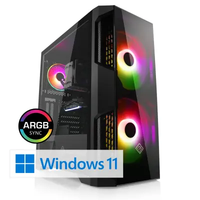 CSL Gaming PC M11010H, AMD Ryzen 5 8400F (6x4200 MHz), GeForce RTX 4060, 16 GB DDR5-RAM, SSD 1 TB, Windows 11 Home