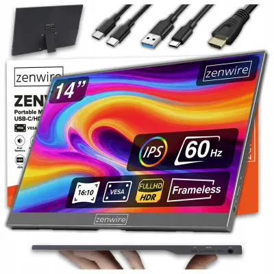 Prenosni monitor Zenwire AMG14 14" IPS 1920x1200 USB-C, Mini HDMI, HDR