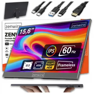 Prenosni monitor Zenwire AMG15 15,6'' IPS Full HD USB-C HDMI HDR za prenosnik