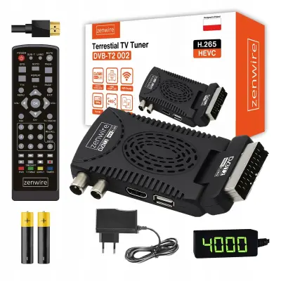 Zenwire DVB-T2 002 TV tuner dekoder, H.265 HEVC, Full HD, HDMI/SCART, USB, PVR