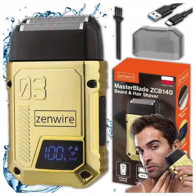 Zenwire ZCB140 folijski brivnik, brezžični, USB-C, LED, IPX5, mokro/suho