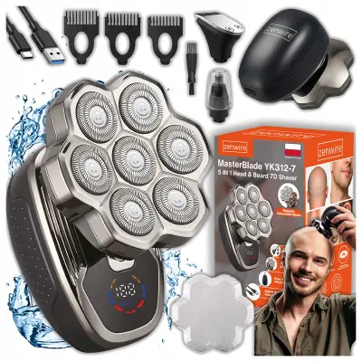 Zenwire MasterBlade YK312-7 brivnik 7D, USB-C, IPX5, brezžični, za glavo in brado