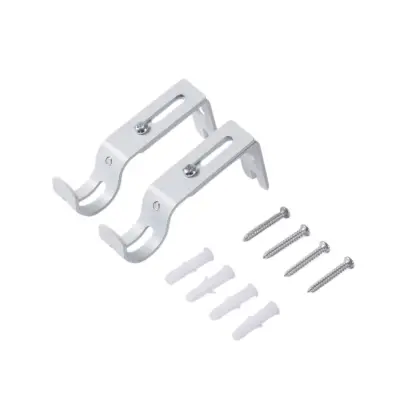 Nosilec za rimsko palico 2-pack – nastavljiv železni nosilec za palice White