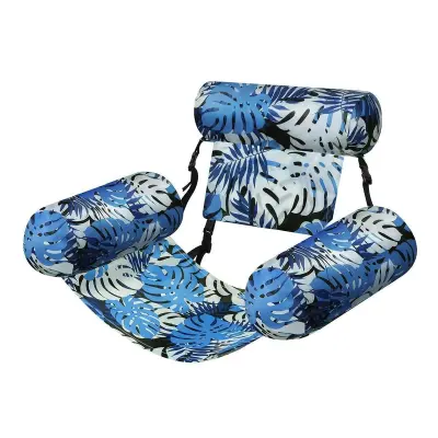 Napihljiv ležalnik za vodo – ergonomska tkanina, zložljiv Blue