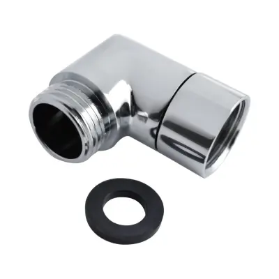 90° adapter za tuš glavo, medeninasti komolec G 1/2" srebrn