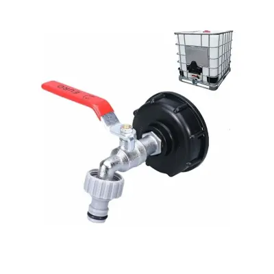 Zunanji ventil z keramičnim jedrom, IBC adapter, črn, 1/2 inch vstop