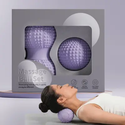 Peanut masažna krogla iz TPE za regeneracijo in sproščanje mišic Purple