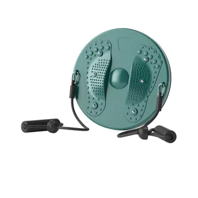 3D masažni vrtljivi disk z elastikami za obseg pasu, 120kg nosilnost Green