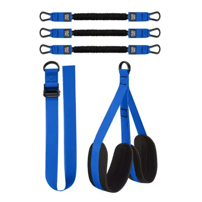 Komplet 3 elastičnih trakov za pomoč pri dvigih in vadbi Blue