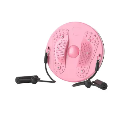 3D masažni vrtljivi disk z elastikami za obseg pasu, 120kg nosilnost Pink