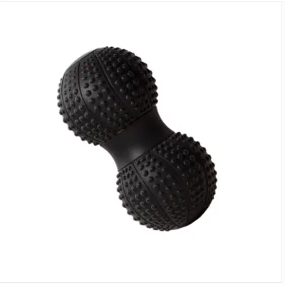 Miofascialna masažna žogica v obliki arašida - TPE za globoko masažo hrbta, zadnjice, nog in podplata, joga in regeneracija, črna (20 cm x 11 cm