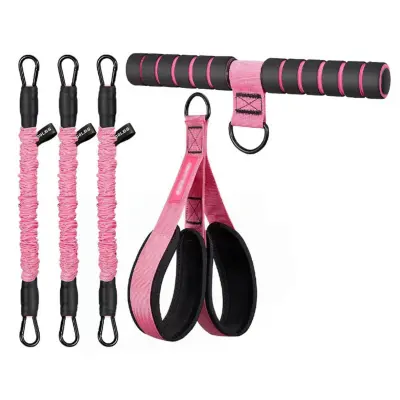 Nadgrajen set pedalnega odpora za pomoč pri trebušnjakih in toniranje nog Pink