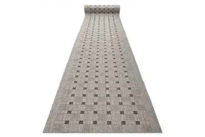 Preproga v videzu sisala SION 6052 Okvir, geometrijski plosko tkanje siva 120 120x980 cm