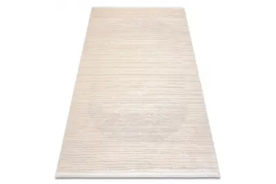 Preproga FROJE 3607 Linije – skandinavski slog, teksturirana, moderna krem / bež barva 80x150 cm