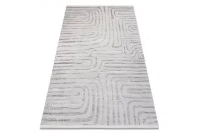 Preproga FROJE 1774 Linije – skandinavski slog, teksturirana, moderna siva barva 180x270 cm