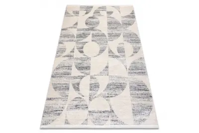 Preproga FROJE 1773 Geometrijski – skandinavski slog, teksturirana, moderna krem / siva barva 140x190 cm