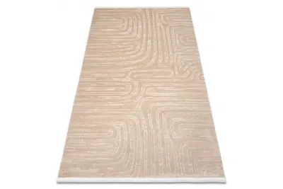 Preproga FROJE 1774 Linije – skandinavski slog, teksturirana, moderna bež barva 140x190 cm