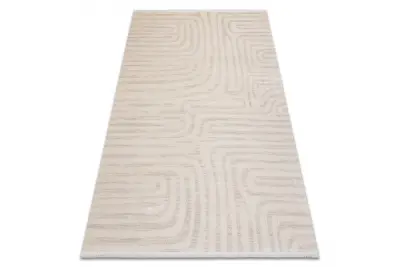 Preproga FROJE 1774 Linije – skandinavski slog, teksturirana, moderna krem / bež barva 140x190 cm