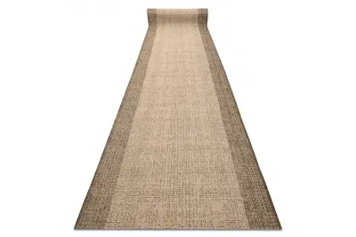 Preproga v videzu sisala SION 6053 Okvir, plosko tkanje rjava 70 70x940 cm