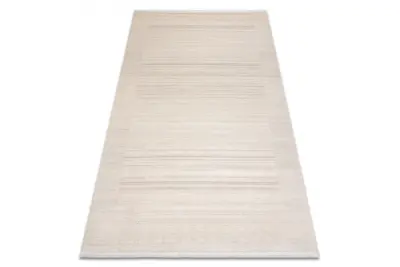 Preproga FROJE 3614 Linije, okvir – skandinavski slog, teksturirana, moderna krem / bež barva 140x190 cm
