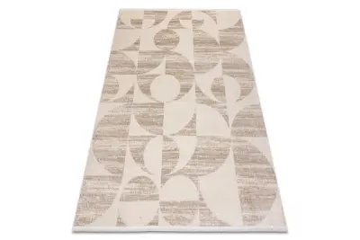 Preproga FROJE 1773 Geometrijski – skandinavski slog, teksturirana, moderna krem / bež barva 160x220 cm
