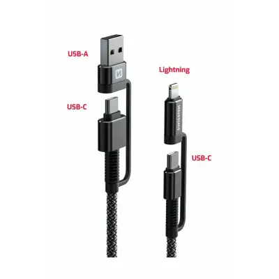 USB KABEL SWISSTEN 4V1 ARAMID REINFORCED 3A 1,5m
